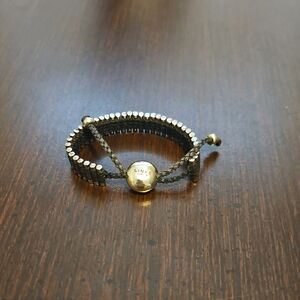 Black And STERLING adjustable Authentic LINKS OF LONDON. Rare Find